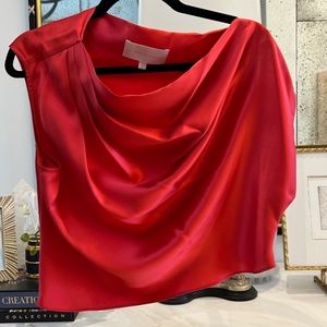 Red Silk Blouse by Michelle Mason